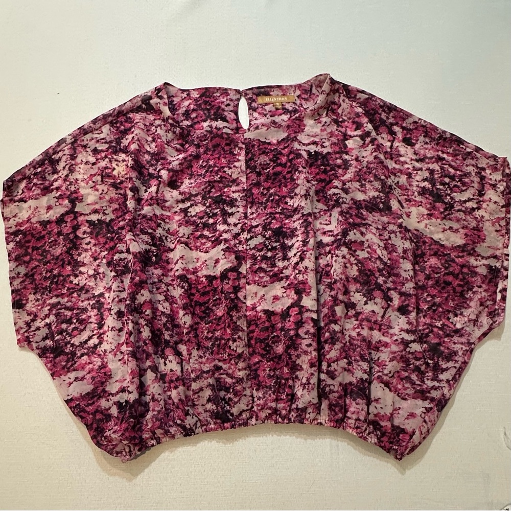 Ellen Tracy Pink Abstract Blouse Size M